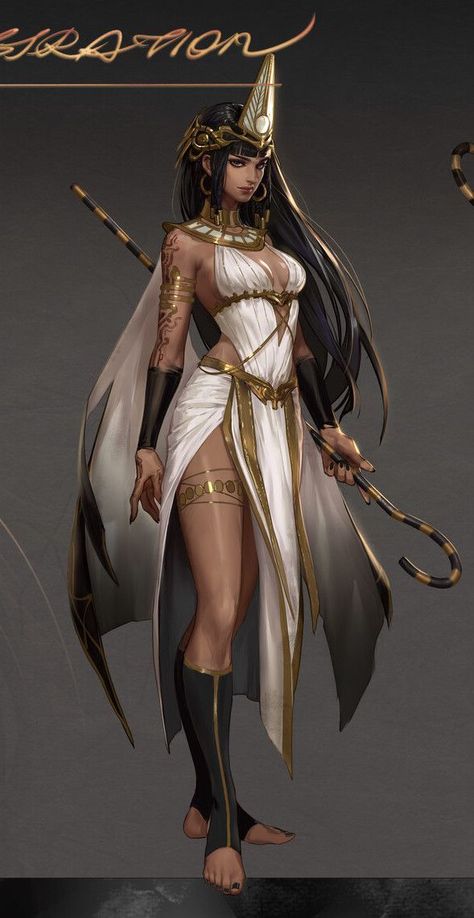 Original art: Practice5 // Illus: Yu Lin Egyptian Clothing Women, Egyptian Goddess Art, Egyptian Clothing, 3d Karakter, Personaje Fantasy, Egypt Art, Goddess Art, Arte Fantasy, Egyptian Art