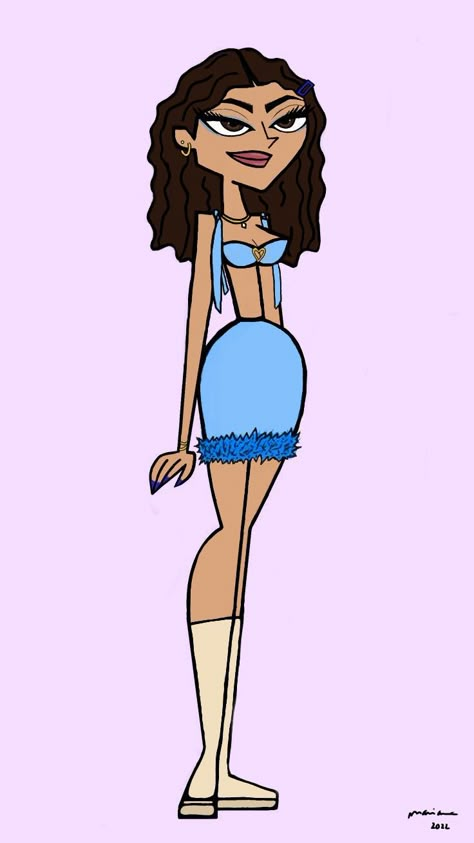 Tdi Oc, Total Drama Island Characters, Total Drama Rama, Drama Clothes, Cartoon Live, Tiana Disney, Baddie Vibes, Blonde Curly Hair, Character Base