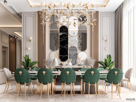 Luxury Dining Room Decor, درج السلم, Dining Room Design Luxury, Luxury Dining Tables, Luxurious Dining Room, Dining Room Design Modern, Dinning Room Design, Hall Interior, Dining Room Interiors