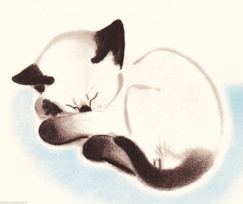 Siamese Kitten, White Cat, Cat Art, Collectibles, Electronics, Cars