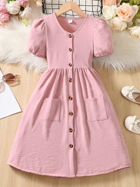 Kids Wear Girls Fashion, Frock Designs For Girl, New Frock, Dress Outfits Party, Simple Frock Design, Simple Frocks, Womens Trendy Dresses