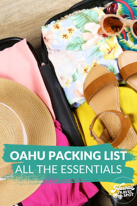 Are you planning an Oahu vacation and need an Oahu packing list? You're in luck! Packing for Oahu Hawaii has never been easier! We've visited dozens of times and know exactly what you NEED on your packing list for Oahu Hawaii including what to wear for different Hawaii tours and activities, Oahu luaus, exploring Waikiki, and so much more! Check out this Oahu Hawaii packing list right now! Oahu Packing List, What To Wear In Hawaii In September, What To Wear In Oahu Hawaii, What To Pack For Oahu Hawaii, Hawaii Packing List For Women, What To Pack For Hawaii Vacation, Hawaii What To Pack, Things To Bring To Hawaii Packing Lists, Hawaii Checklist Packing Lists