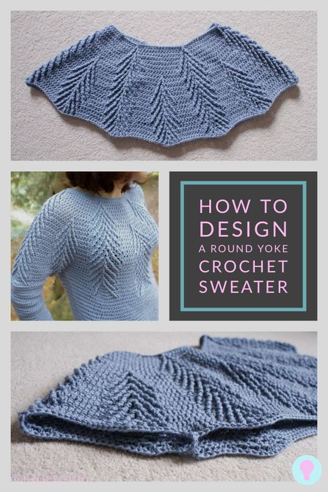 Every time I release a top-down round yoke crochet sweater or cardigan I get asked by crochet lovers how I designed it. There is no simple formula but with this post, I will walk you through the design process step by step so you can learn how to make your own crochet sweaters. Ideal for budding crochet designers or those interested in construction. It’s also suitable for knitters. #icelandicsweater #crochetdesign #roundyoke I Release, Crochet Yoke, Crochet Cardigans, Crochet Sweater Pattern Free, Crochet Sweaters, Stitch Crochet, Crochet Cardigan Pattern, Crochet Top Pattern, Sweater Crochet Pattern