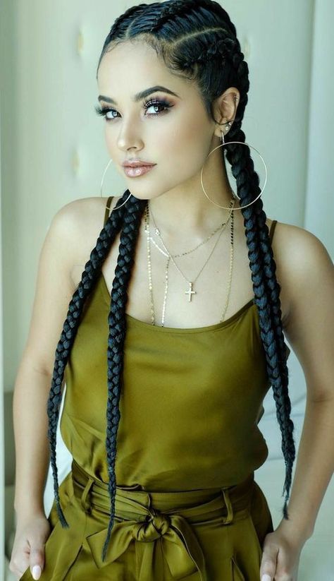 Latina Braids Hairstyles: Celebrating Culture and Beauty 2023 Braided Hairstyles, Latina Braids Hairstyles, Latina Braids, Coachella Braids, Hairstyles Latina, Halo Braids, Scalp Braids, Feminine Hairstyles, Chunky Braids