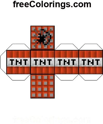 Tnt Block Minecraft Papercraft – Free Printable Coloring Pages Minecraft Blocks Printable, Minecraft Printables Free, Minecraft Printable, Minecraft Box, Minecraft Activities, Minecraft Papercraft, Tnt Minecraft, Minecraft Printables, Crazy Hat