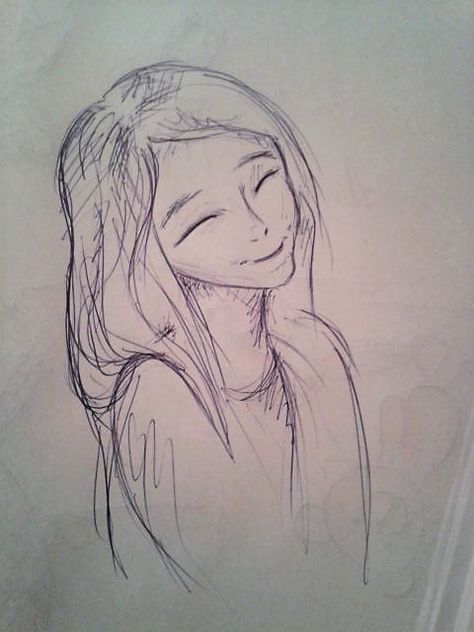 Sketch - cute smiling girl... :) Happy Sketches Smile, Face Side View Drawing, Side View Of Face, Excited Girl, Side View Drawing, Girly M Instagram, Sketch Background, Smile Drawing, Smiling Girl