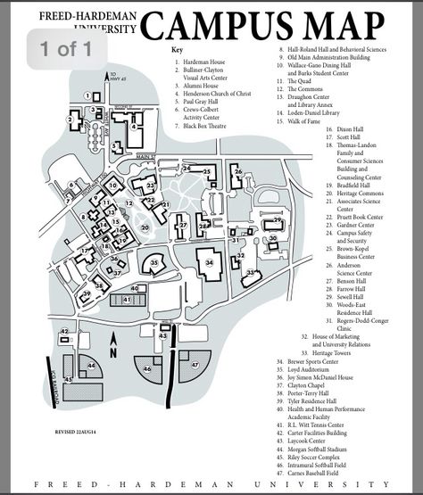 Freed-Hardeman University Campus Map Boarding School Layout Plan, Boarding School Layout, Campus Layout, School Campus Layout, Campus Floor Plan, University Layout, University Map Design, College Campus Layout, Campus Map Design