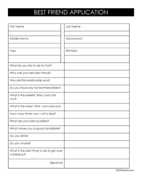 Best Friend Application Bestfriend Application, Bestie Applications, Best Friend Application Form, Best Friend Application, Friend Application, Bff Stuff, All About Me Worksheet, Application Form, Tough Times