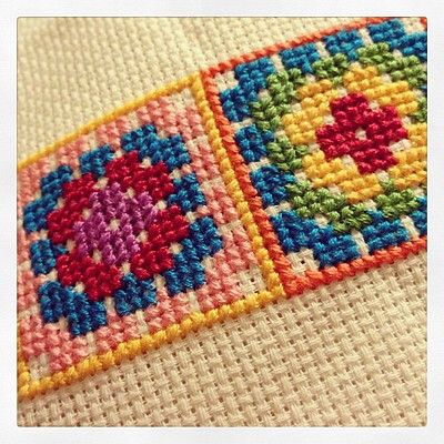 Cross stitch granny squares http://lilleystitches.blogspot… | Flickr Hama Bead, Pola Sulam, Paper Embroidery, Cross Stitch Borders, Granny Squares Pattern, Hand Embroidery Pattern, Granny Square Crochet Pattern, Crochet Squares, A Cross