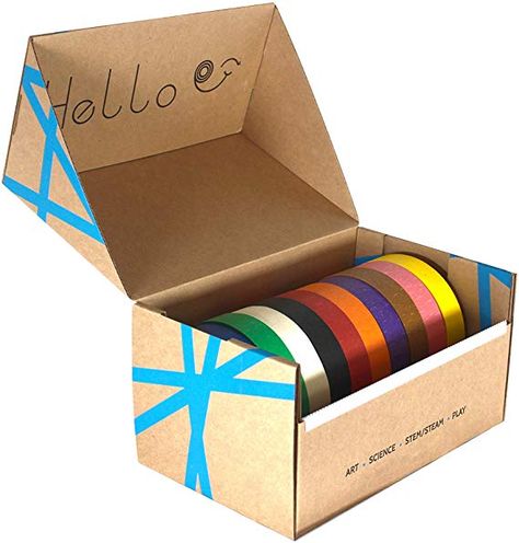 Amazon.com: Colored Masking Tape Dispenser by BAM! Tape | Includes Masking Tape, 1" x 60 Yard, 10 Rolls, 600 Total Yards | Arts and Crafts Supplies | Multi-Use Labeling, Education, Office, Home, Classroom School Dance Decorations, Masking Tape Art, Tape Organizer, Colored Tape, Home Classroom, Tape Masking, Education Office, Fine Motor Skills Activities, Tape Art