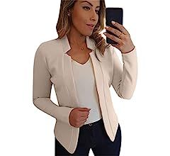 TYQQU Women's Casual Long Sleeve Lapel Blazer Slim Work Office Jacket with Pockets Black S : Amazon.ca: Clothing, Shoes & Accessories Dresses With Blazers, Collar Work, Button Shawl, Casual Suit Jacket, Spring Blazer, Summer Blazer, Blazer Casual, Plus Size Sleepwear, Cardigan Casual