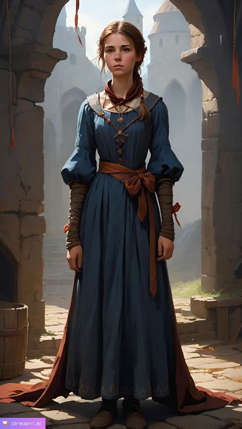 Medival Outfits Woman, Medieval Scholar, 1300s Fashion, Medival Outfits Women, Fantasy Peasant, Medieval Character Design, Medieval Fantasy Clothing, Medieval Lady, Female Wizard