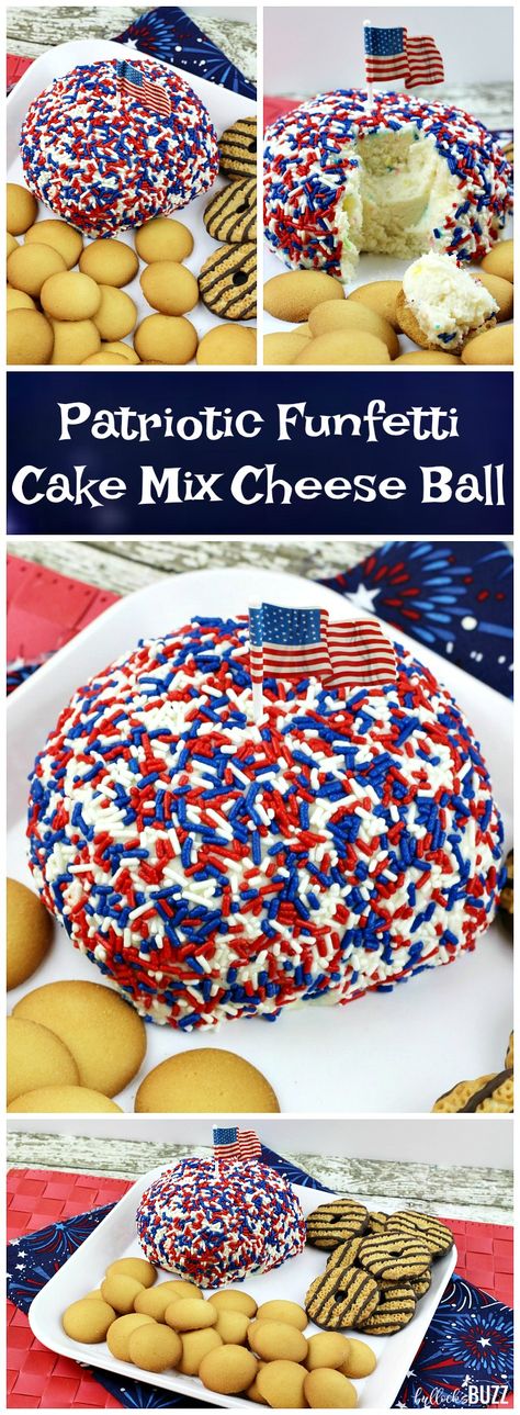 3th Of July Desserts, 4th 9f July Food, 3th Of July Food, Patriotic Cheese Ball, 4th Of July Easy Dips, 4ty Of July Desserts, Fourth Of July Cheese Ball, 4th Of July Cheese Ball, Fourth Of July Dip Recipes