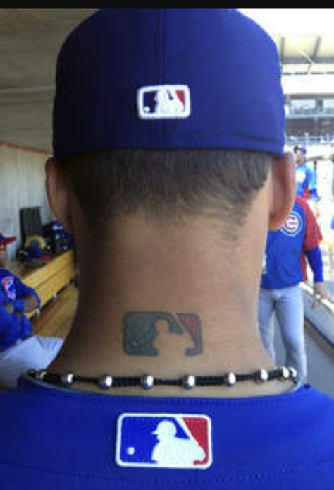 Javy Baez neck tattoo ❤❤❤ Mens Softball, Baseball Tattoo, Baseball Tattoos, Cubs Tattoo, Javier Baez, Chicago Cubs World Series, Chicago Sports Teams, Chicago Cubs Fans, Cubs Win