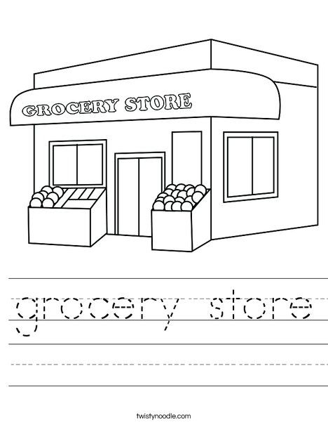 Grocery Store Worksheet Kids Grocery Store, Transportation Worksheet, Winter Activities Preschool, Dot Worksheets, Preschool Coloring Pages, Holiday Lettering, Handwriting Worksheets, Book Shop, Book Community