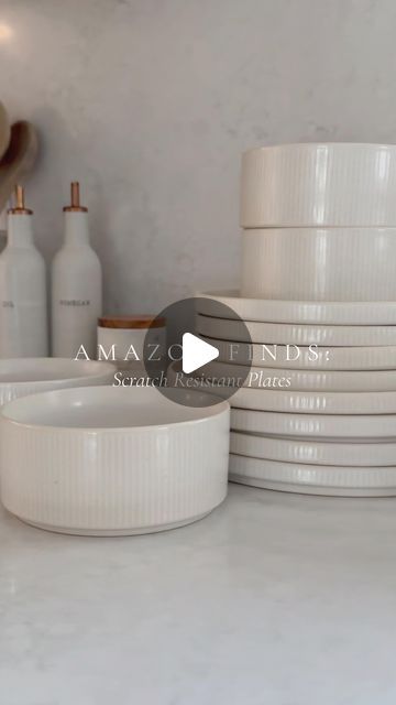 Kristina Svezhintseva on Instagram: "If you’re looking to upgrade your dinnerware set I’ve got you covered! Comment PLATES1 and I’ll send you the link to this stunning neutral glazed matte set on Amazon! I’m loving them 😍 The little ribbed detail on them gives it the perfect touch and such an upgrade from just plain white ceramic plates and bowls. Comment PLATES1 below and I will send you the direct link! 

What you get: 
✨4 dinner plates
✨4 salad plates 
✨4 cereal bowls 

✨HOW TO SHOP✨
1. Comment PLATES1  and I’ll send you a direct link to shop! (You have to be following @bloomandbabe or the message may be blocked by IG)
2. Head to the link in bio, find the photo and click for a direct link to shop.
3. Head to my @shop.ltk storefront, search PLATES and it will pop up! (The search feature White Ceramic Plates, Ohio House, Furniture Designs, Dish Sets, Organic Modern, Cereal Bowls, Plain White, Dinnerware Set, Salad Plates