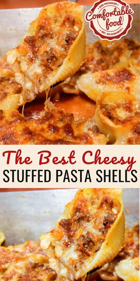 Deconstructed Lasagna, Stuffed Pasta Shells Recipe, Pasta Shells Recipe, Pasta Recipes Video, Shell Pasta Recipes, Stuffed Pasta, Shells Recipe, Favorite Pasta Recipes, Vegetarian Pasta Recipes