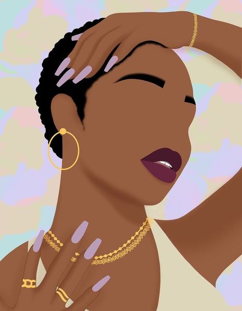 Beauty Artwork, Britt Nicole, Black Woman Wall Art, Pose Art, American Wall Art, African American Wall Art, Wall Art Fashion, Natural Hair Art, Afrocentric Art