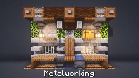 Workstation Design Ideas, Minecraft Workstation, Minecraft Room Designs, Interior Design Minecraft, Workstation Design, Minecraft Shops, Workstations Design, Minecraft Interior, Minecraft Interior Design