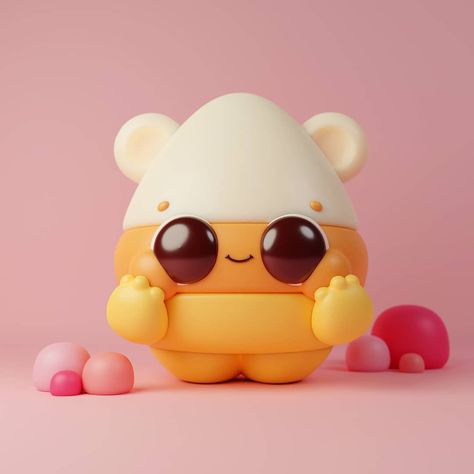 3d characters♥️ toys design ♥️ on Instagram: “Hey hey hey candycorn 2.0 (ㆁωㆁ) . I made him a few days ago and now I am working on something that really does not want to come out…” Art Toys Design, Kawaii Toys, Cute Kawaii Drawings, Cute Clay, Mascot Design, Vinyl Toys, Cute Monsters, Cartoon Character Design, Designer Toys