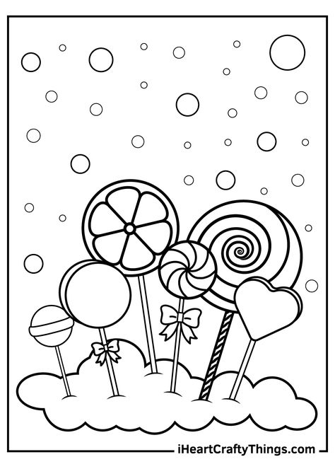 Candy Coloring Pages, Food Coloring Pages, Candy House, Candy Art, Colouring Printables, Coloring Page Ideas, Color Caramelo, Easy Coloring Pages, Color Magic