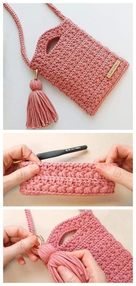 Crochet Cross Bag, Star Stitch Crochet, Crochet Star Stitch, Tote Crochet, Crochet Free Patterns, Crochet Star, Free Crochet Bag, Crochet Bag Tutorials, Crochet Bag Pattern Free