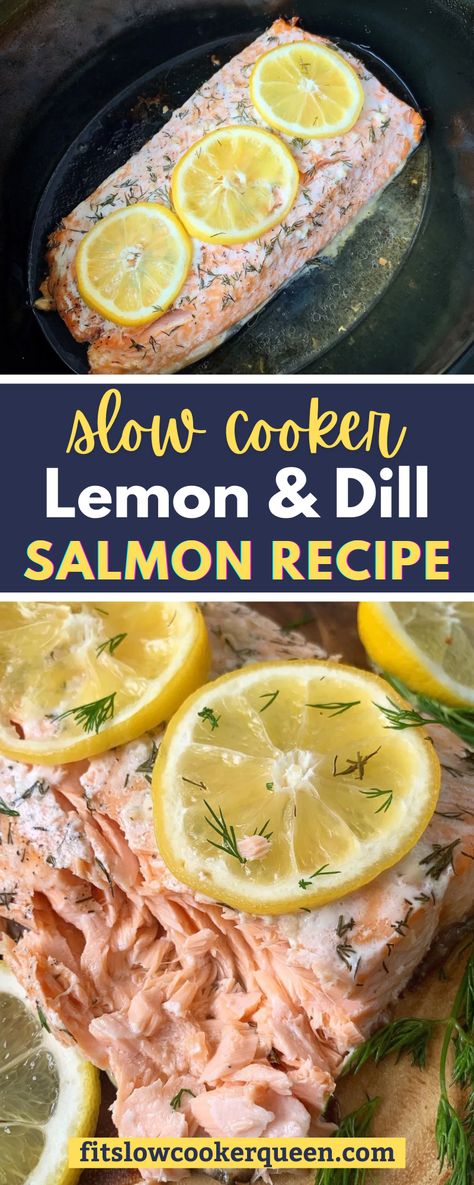 Salmon In The Crockpot Recipe, Salmon Crock Pot Recipes, Salmon In Slow Cooker, Salmon In The Crockpot, Crockpot Recipes Salmon, Crockpot Fish Recipes Slow Cooker, Crockpot Recipes Fish, Crock Pot Salmon Recipes, Fish Slow Cooker Recipes