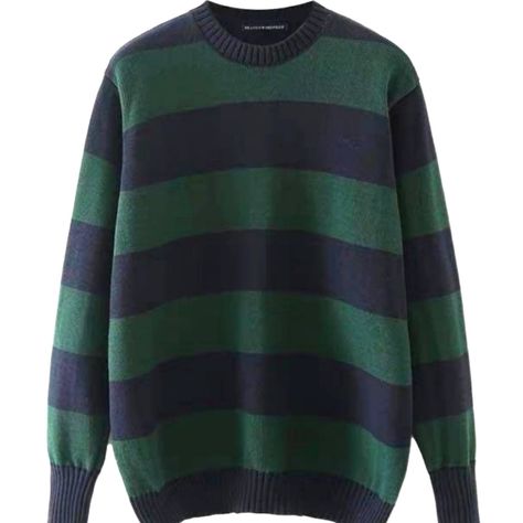 Iconic "Brianna" Sweater Brandy Melville Green and Navy stripes Women's One Size Green And Navy Blue Sweater, Brandy Green Sweater, Blue And Green Sweater Striped, Green And Black Jumper Striped, Navy Blue And Green Sweater Outfit, Green And Blue Jumper, Green Brandy Melville Sweater, Green And Navy Sweater, Green And Navy Striped Sweater