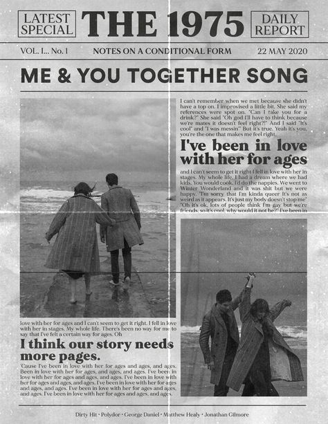 Newspaper Article, Old Newspaper, The 1975, Newspaper, Holding Hands, Walking, Water