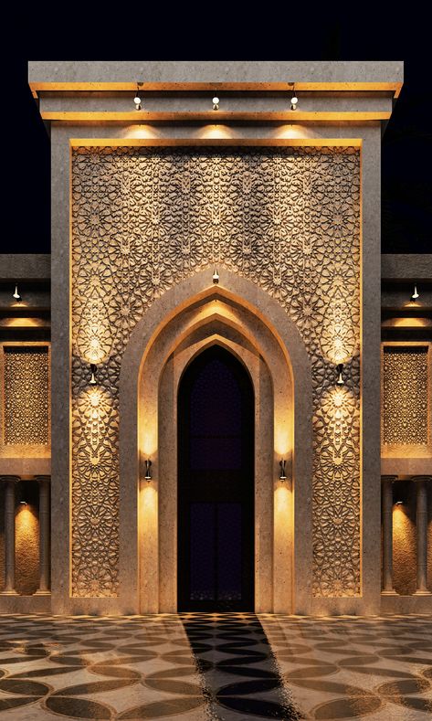 Modern Middle Eastern Architecture, Mosque Entrance, Mosque Design Islamic Architecture, Mosque Design, Mosque Art, Hotel Concept, Mosque Architecture, Ceiling Design Modern, Portfolio Design Layout