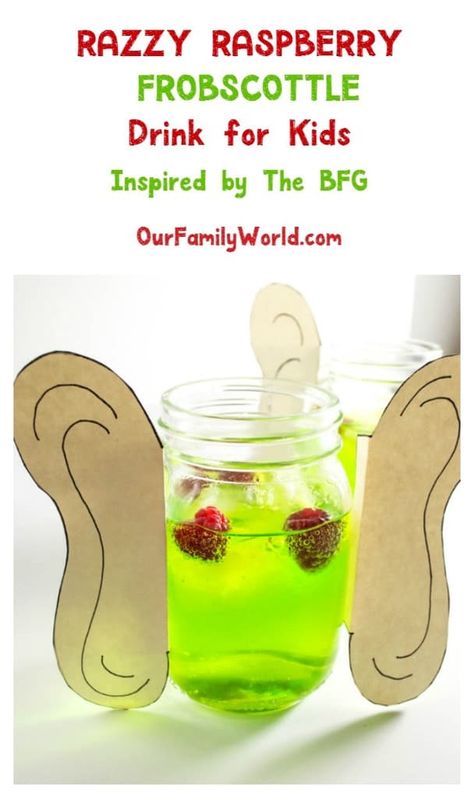 Razzy Rasberry Frobscottle Drink for Kids Inspired by The BFG Frobscottle Recipe The Bfg, Bfg Craft, Bfg Party, Bfg Novel Study, Scary Birthday, Making Snacks, Dahl Recipe, Roald Dahl Day, The Bfg