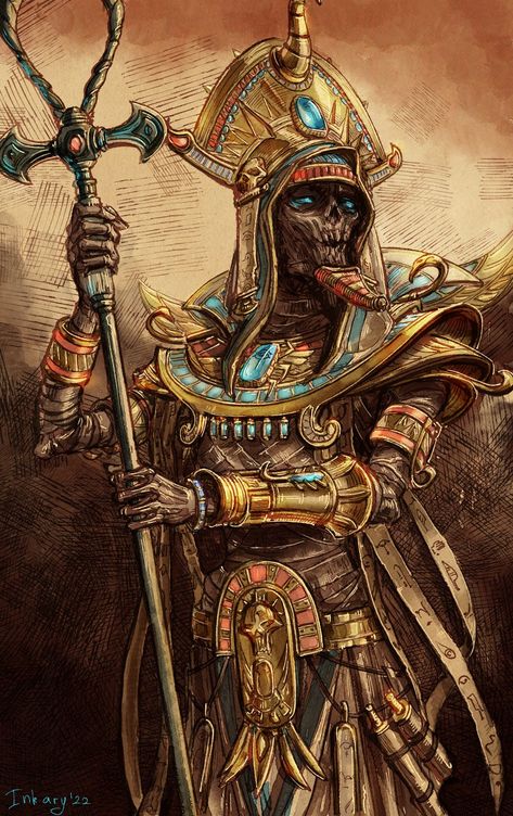 Tomb Kings Art, 5e Undead, Fantasy Egypt, Warhammer Tomb Kings, Total Warhammer, Warlock Dnd, Egyptian Warrior, Egypt Concept Art, Tomb Kings