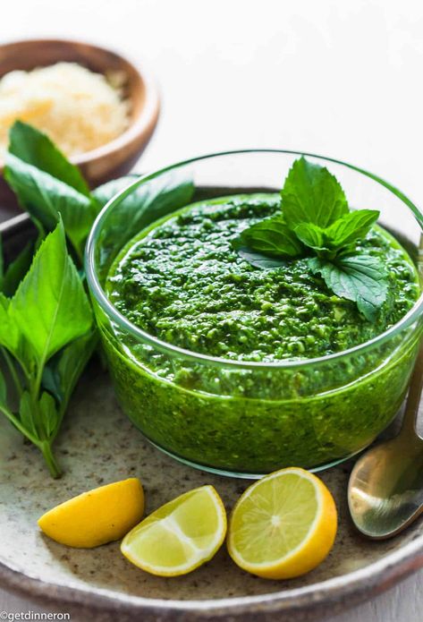 Quick Pesto without Pine Nuts - Wholesome Patisserie Quick Pesto, Speed Foods, Homemade Pesto, Fresh Chives, Pine Nuts, How To Squeeze Lemons, Fresh Ginger, Nut Free, Food Styling