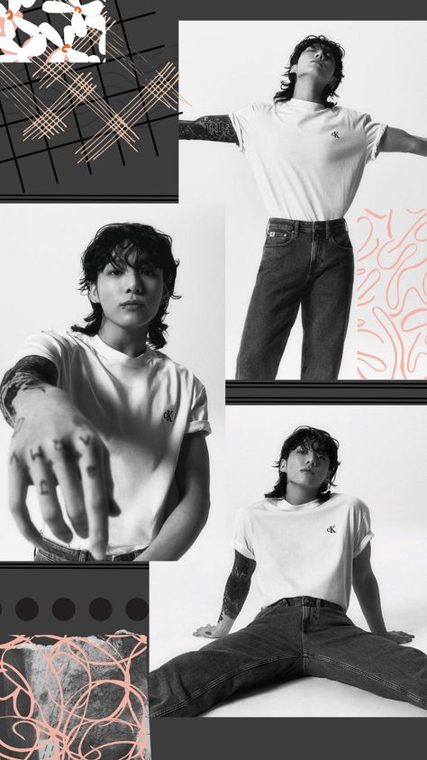 Man In White Shirt, Kelvin Klein, Jungkook Photoshoot, Calvin Klein Dresses, Bts Wallpaper, White Tshirt, White Shirt, Jeon Jungkook, Calvin Klein