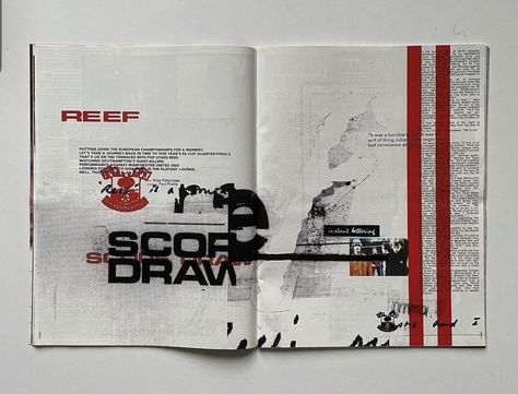 Grunge Magazine Layout, Punk Magazine Layout, Grunge Magazine, Typography Book Layout, Editorial Design Magazine, Bike Artwork, Double Page Spread, Art Zine, Page Layout Design