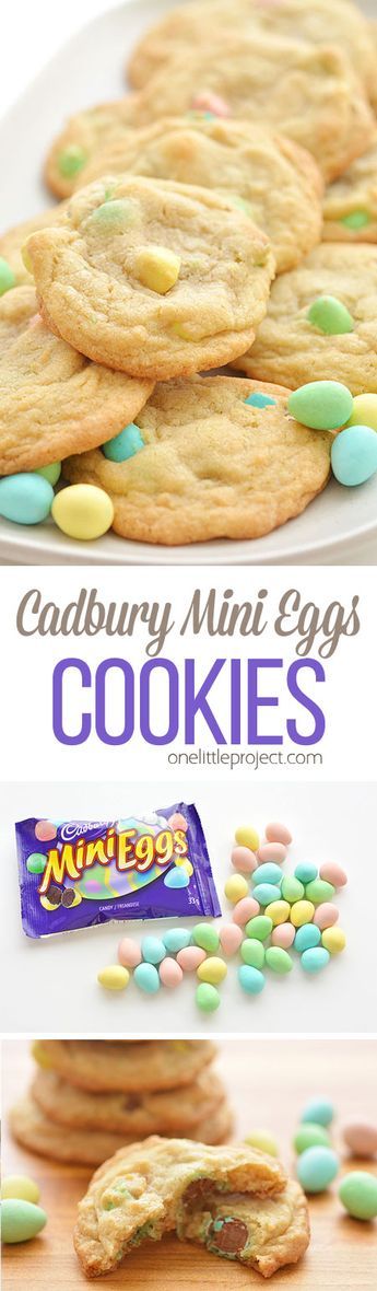 Cadbury Egg Nest Cookies, Easter Cookies Mini Eggs, Easter Cookies With Cadbury Mini Eggs, Soft Mini Egg Cookies, Mini Eggs Cookies Recipe, Mini Cadbury Egg Cookies, Best Mini Egg Cookies, Easter Mini Egg Cookies, Mini Egg Shortbread Cookies