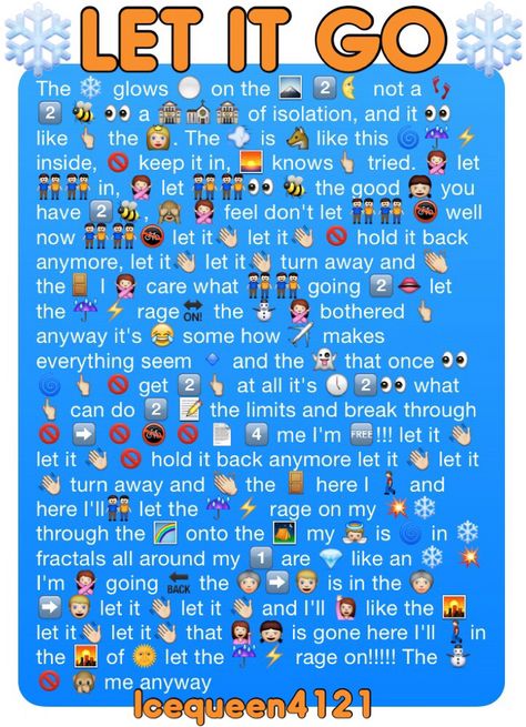 Let it go in emojis!!! I'd you didn't sing this whole thing you're lying. Emoji Songs, Text Relationship, Disney Lyrics, Emoji Christmas, Funny Emoji Texts, Emoji Quotes, Emoji Texts, Emoji Funny, Funny Text Conversations