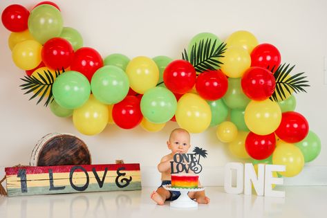 One Love First Birthday Party Theme, One Love First Birthday Party, Jamaican Balloon Arch, Reggae Theme Party Decoration, One Love Birthday Theme, Rasta First Birthday, Reggae Birthday Party Ideas, Reggae First Birthday, One Love Party