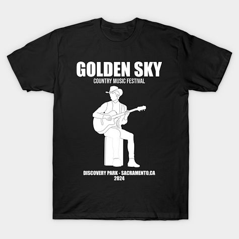 Golden Sky Country Music Festival 2024 t-shirt design, perfect for all music lovers around the world. -- Choose from our vast selection of Crewneck and V-Neck T-Shirts to match with your favorite design to make the perfect graphic T-Shirt. Pick your favorite: Classic, Boxy, Tri-Blend, V-Neck, or Premium. Customize your color! For men and women. Golden Sky, West Sacramento, Festival 2024, Country Music Festival, All Music, Music Lovers, Country Music, T Shirt Design, Music Festival