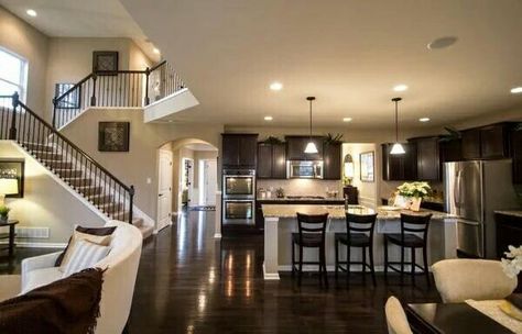 Dream house Pulte Homes, Living Room And Kitchen, Kitchen Floor Plans, Trendy Kitchen, House Goals, Annie Sloan, Kitchen Colors, Kitchen Layout, Open Floor