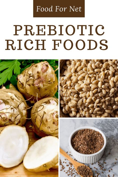 Prebiotic foods, like the ones on this list, are as important for your health as probiotics. Use them to maintain a good balance of gut bacteria. #guthealth #prebiotics Best Foods With Probiotics, Pre Pro Post Biotics, Probiotics And Prebiotics Food, Prebiotic Foods List, Estrogen Foods, Estrogen Rich Foods, Probiotics For Women Gut Bacteria, Alkaline Breakfast, Prebiotics And Probiotics Supplement