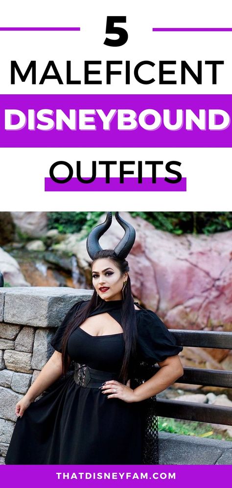 maleficent disneybound outfits Maleficent Diy Costume Women, Simple Maleficent Costume, Plus Size Maleficent Costume, Disney World Costume Ideas, Disneybound Villains Inspired Outfits, Maleficent Disneybound Inspired Outfits, Disneybound Outfits Halloween, Easy Maleficent Costume, Malifisenta Costume Diy