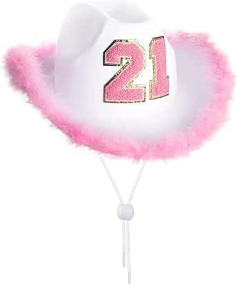 21st Birthday Cowgirl, Birthday Cowgirl Hat, Birthday Personality, 21st Birthday Outfit, Pink Cowboy Hat, Pink Cowboy, 21st Birthday Decorations, Birth Day, Cowgirl Party