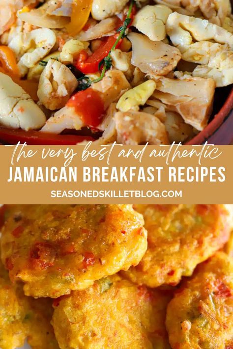 Jamaican Breakfast Ideas - The Seasoned Skillet Jamaican Breakfast Recipes, Jamaican Brunch Ideas, Jamaican Breakfast Ideas, Carribean Breakfast, Rastafarian Food, Caribbean Breakfast Ideas, Jamaican Chicken Soup, Cajun Shrimp And Rice, Jamaican Breakfast