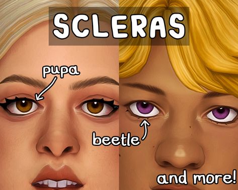 SQUEA'S SCLERAS - skin detail overlay an overlay for ur sims scleras featuring the scleras of all the eyes ive ever made because i am incredibly indecisive. they work perfectly with my new eyeset... Sims 4 Eyes Overlay, Sims 4 Smile Lines, Sims 4 Eye Replacement, Sims 4 Mm Eyes, Ts4 Skin Details Maxis Match, Sims 4 Eye Presets Shape, Maxis Match Sims 4 Cc Skin Details, Sims 4 Freckles Cc, Sims 4 Cc Freckles