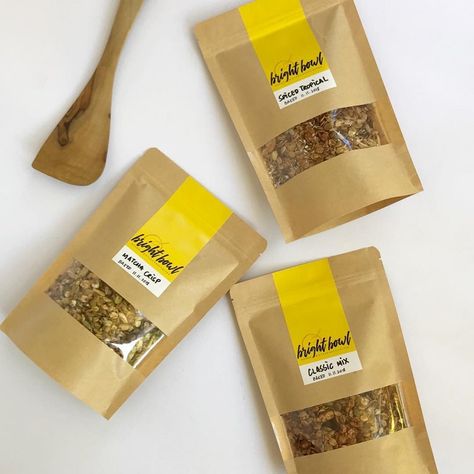 Granola Bag Packaging, Organic Product Packaging, Kraft Bag Packaging Ideas, Granola Packaging Ideas, Organic Products Packaging, Granola Packaging Design, Tea Packaging Ideas, Food Packaging Ideas, Granola Packaging