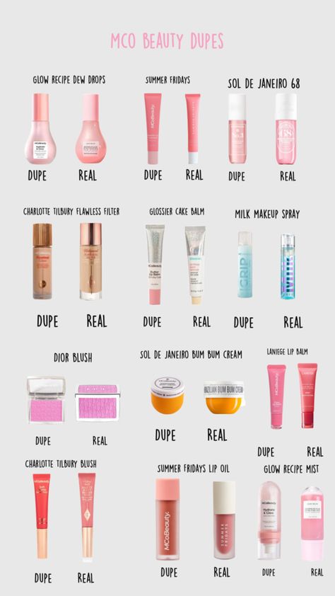 @mcobeauty_ is a brand that dupes high ended brands. Every product is under $50 aud. Face Skin Care Routine, Simple Makeup Tips, Makeup Face Charts, Makeup List, Sephora Skin Care, Coquette Girl, Makeup Spray, Perfect Skin Care Routine, Aesthetic Coquette