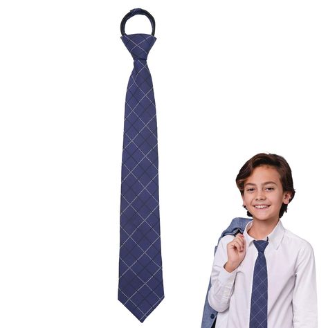 PRICES MAY VARY. 👦【Boys Navy Tie】Made of polyester fiber, the boys tie is easy to maintain a sophisticated look and can be worn with any tuxedo shirt, school uniform, cosplay costume, shirt, sweater, cardigan. 6-14 year olds look dapper wearing this stylish kids tie. Adjustable Plaid Ties for Boys: 15"(38 cm) L from the knot, 2.36"(6 cm) at the widest point; Neck circumference adjustable up to 27.5" (70 cm), boys tie are suitable for women, children 6-14 years old (Manual measurement, there may Kids Ties, Tuxedo Shirt, Boys Ties, Navy Tie, Plaid Tie, Tuxedo Shirts, Looking Dapper, Shirt Sweater, Stylish Kids