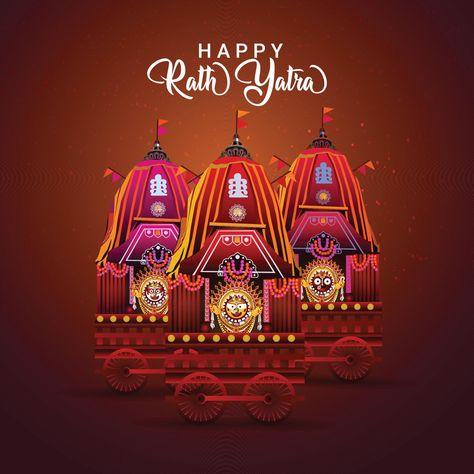 Rath yatra of lord jagannath balabhadra and subhadra festival celebration background Happy Rath Yatra Images, Sanatani Hindu, Happy Rath Yatra, Hd Happy Birthday Images, Good Morning Posters, Rath Yatra, Lord Jagannath, Brochure Design Layout, Happy Dhanteras