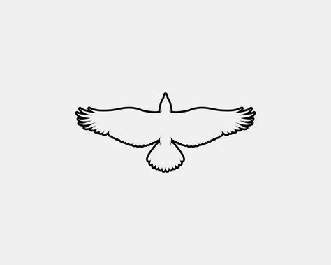 Fine Line Eagle Tattoo, Fearless Logo, Eagle Line Art, Eagle Outline, Eagle Wing Tattoos, Eagle Wings, Eagle Tattoo, Vector Silhouette, Subtle Tattoos